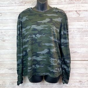 🍀SANCTUARY Camo Aphra Long Sleeve Knit Top NWT